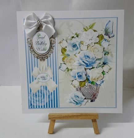 Blue Rose Summer Vase by Jackie Odonnell