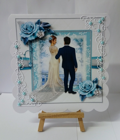 Bride and Groom in blues  by Jackie Odonnell
