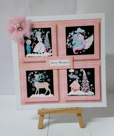Sparkle Unicorn Christmas Quad Frame 8x8 by Jackie Odonnell