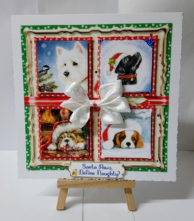 Bow Wows of Holly 7x7 Card Front & Insert Mini Kit by Jackie Odonnell