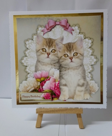 Cute Kittens Birthday Card Topper 2 by Jackie Odonnell