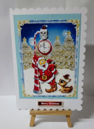 Santa Keeping an Eye on the Time by Jackie Odonnell