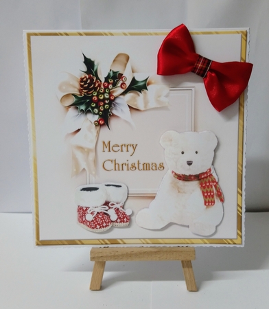 Cute Christmas Teddie Quick card by Jackie Odonnell