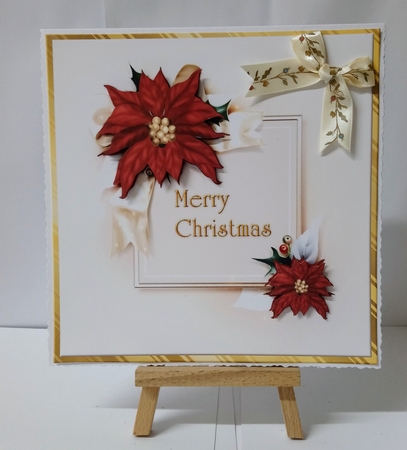  Christmas  Poinsettias Quick card by Jackie Odonnell