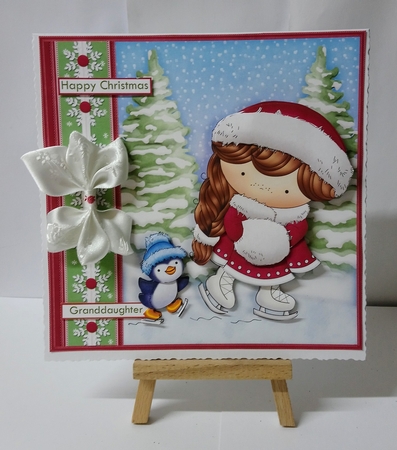SKATING IZZY Christmas 7.5 Decoupage & Insert Mini Kit by Jackie Odonnell