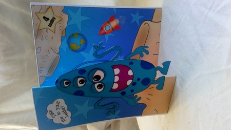 3D Shaped No-Hole Fold Back Mini Kit -  Cute Alien Zash by Jacky Osborne
