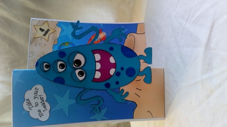 3D Shaped No-Hole Fold Back Mini Kit -  Cute Alien Zash by Jacky Osborne