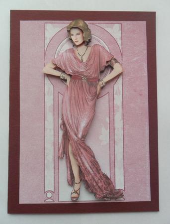 Art Deco Lady Elise (pink) A4 by Jacqueline Bunnett