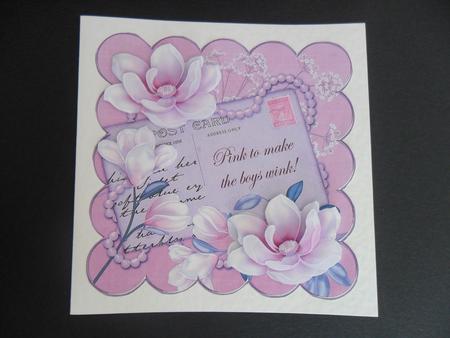 Pink Magnolia Pink Make Boys Wink 8in Decoupage Sheet by Jacqueline Bunnett