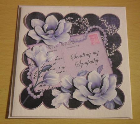 Silver Magnolia Sending Sympathy 8in Decoupage Sheet by Jacqueline Bunnett