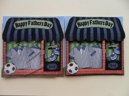 The Little Football Shop Blue Fathers Day Fan Pyramage by Jacqueline Bunnett