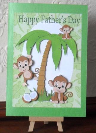 Cute Little Monkeys in the Jungle Fathers Day A4 by Jacqueline Bunnett