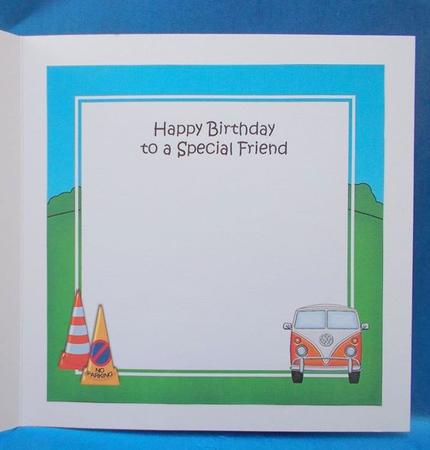 7 x 7 Vw Campervan Matching Insert Square by Jacqueline Bunnett