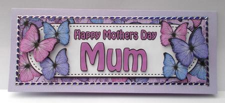 Large Dl Mothers Day Mum Butterflies 3D Decoupage by Jacqueline Bunnett