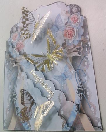 Blue Rose Shaped Card by Jacqui Chilcott