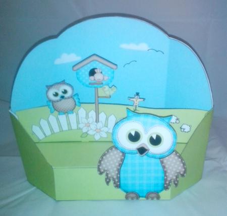 3D Owls Rubber Band Pop Up Scene Card by Jacqui Chilcott