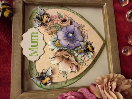 Mum - Floral Heart & Bees by Jacqueline  Herbert 