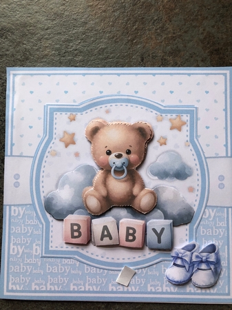 NEW BABY BEARS - BOY bumper kit - with decoupage by Jacqueline Moffat