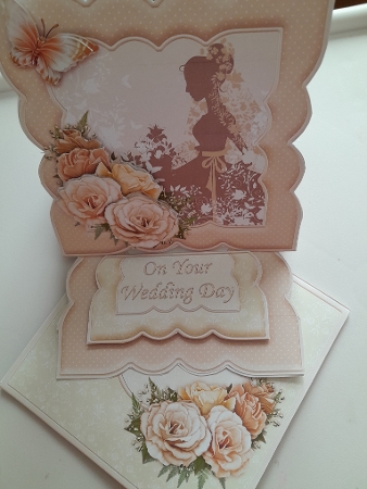 Bride & Roses Wedding Day Easel Card Kit & Decoupage by Jacqueline Sinden