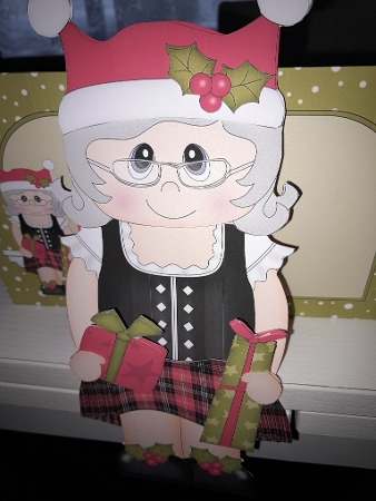 3D on the Shelf Card Kit - Christmas Scottish Old Lady by Jacqueline Sinden