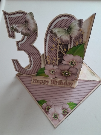 Vintage Easel 30th Birthday Card Kit 1177 by Jacqueline Sinden
