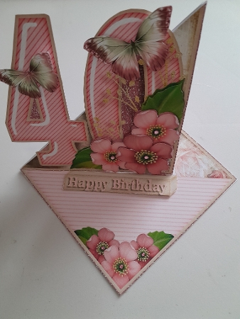 Vintage Easel 40th Birthday Card Kit 1178 by Jacqueline Sinden
