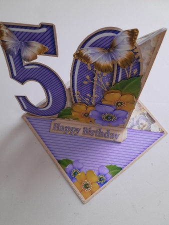 Vintage Easel 50th Birthday Card Kit 1179 by Jacqueline Sinden
