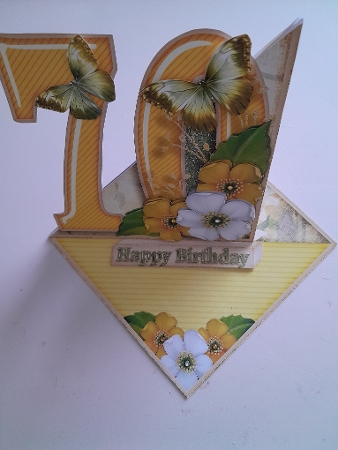 Vintage Easel 70th Birthday Card Kit 1181 by Jacqueline Sinden