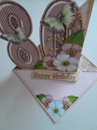 Vintage Easel 80th Birthday Card Kit 1182 by Jacqueline Sinden