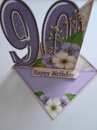 Vintage Easel 90th Birthday Card Kit 1183 by Jacqueline Sinden