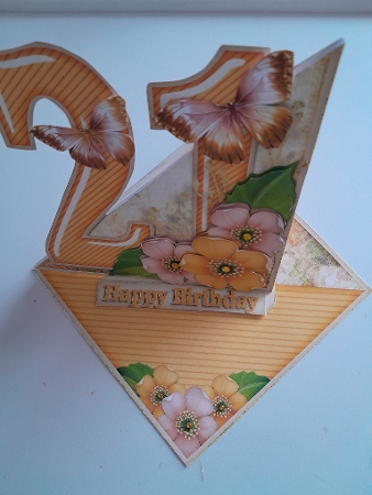 Vintage Easel 21th Birthday Card Kit 1184 by Jacqueline Sinden