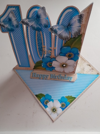 Vintage Easel 100th Birthday Card Kit 1180 by Jacqueline Sinden