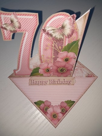 Vintage Easel 70th Birthday Card Kit 1178 by Jacqueline Sinden