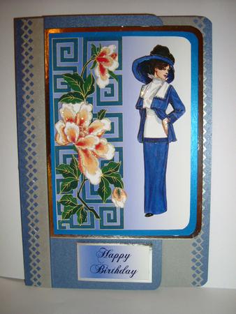 Lady with Oriental Floral Panel by Jae Sutherland