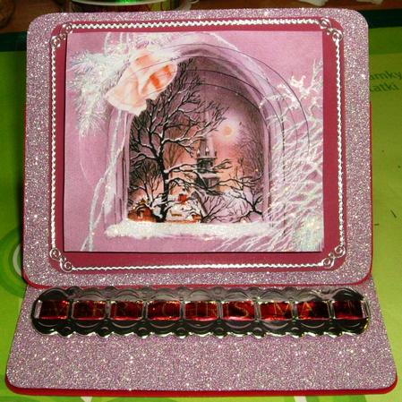 Christmas Eve View Through the Window Tunnel Card Front by Jae Sutherland