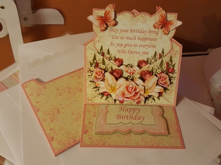 Lilies & Roses Envelope Easel Kit Birthday or Anniversary by jamie leybourne