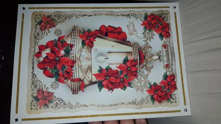 Christmas Vintage Lamp with Poinsettias by jamie leybourne