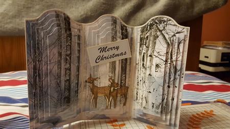 Winter Forest Deer 3 Panel Card by jamie leybourne