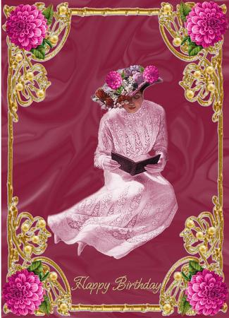 Burgandy Silk Card Front by Jan Barcelo
