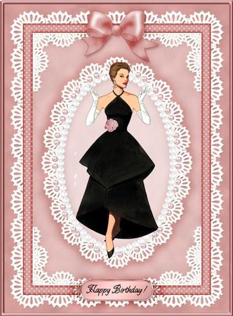 A4 Pearls, Lace and Ribbon Plain Card Base by Jan Barcelo