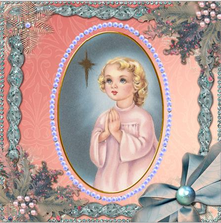 Angel Prayer Ice All 4 Corner Stacker Card Front by Jan Barcelo