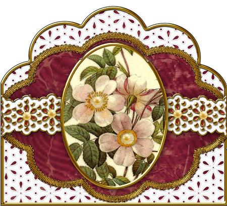 Christmas Roses Em Anglaise Scallop Bottom Stacker by Jan Barcelo