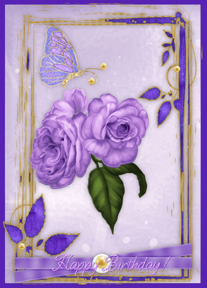 Purple Paradise Card Front with Step by Step by Jan Barcelo