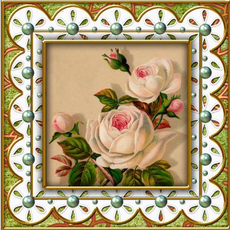 Cream Roses Anglaise 5in Scallop Bottom Stacker by Jan Barcelo
