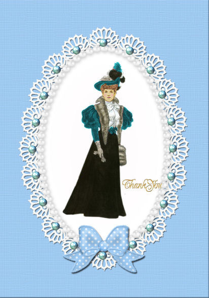 A5 Pearls and Lace Card Front or Insert by Jan Barcelo