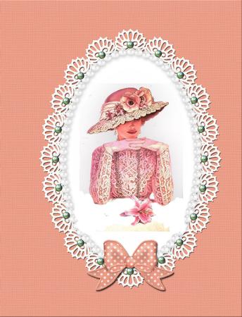 A5 Pearls and Lace Card Front or Insert by Jan Barcelo