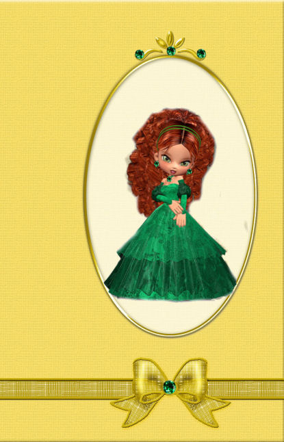 Dl Fancy Bow Card Front or Insert by Jan Barcelo