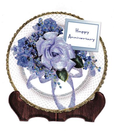 Blue Flower Plate Card by Jan Barcelo