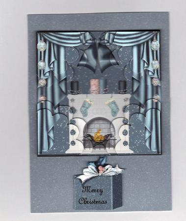 Christmas Fireplace Quadro Petal Corner Stacker by Jan Barcelo
