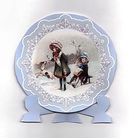 Playing in the Snow -plate Card by Jan Barcelo